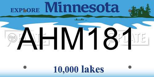 AHM181 Minnesota License Plate