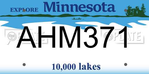 AHM371 Minnesota License Plate