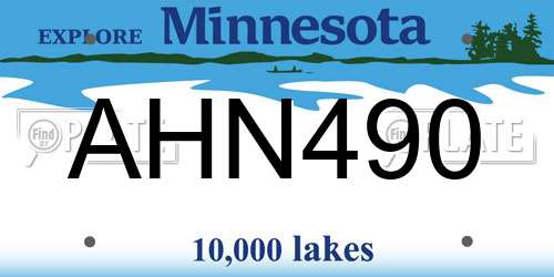 AHN490 Minnesota License Plate