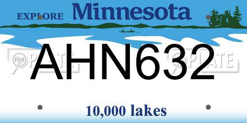 AHN632 Minnesota License Plate
