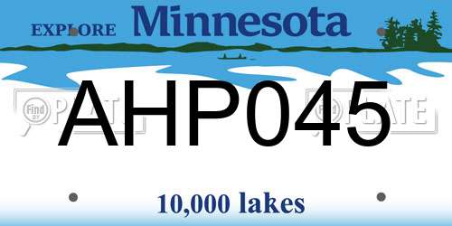 AHP045 Minnesota License Plate