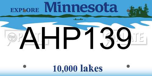 AHP139 Minnesota License Plate