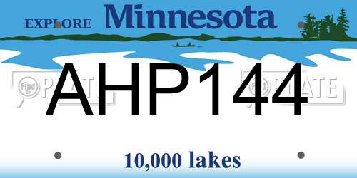 AHP144 Minnesota License Plate