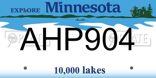 AHP904 Minnesota License Plate