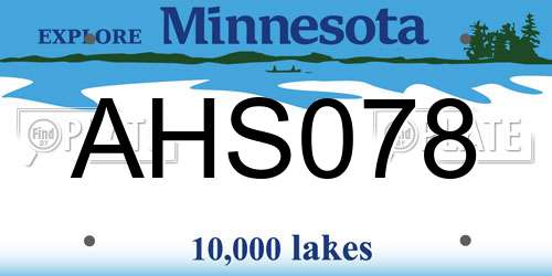 AHS078 Minnesota License Plate