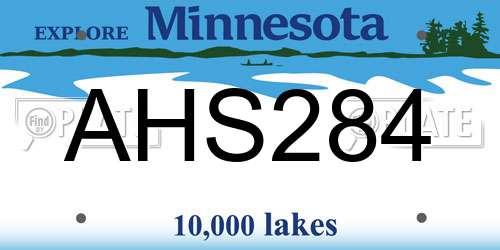 AHS284 Minnesota License Plate