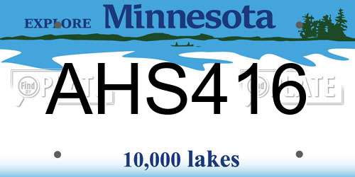 AHS416 Minnesota License Plate