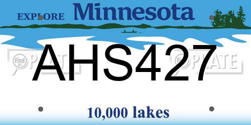 AHS427 Minnesota License Plate
