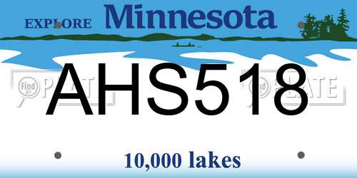AHS518 Minnesota License Plate