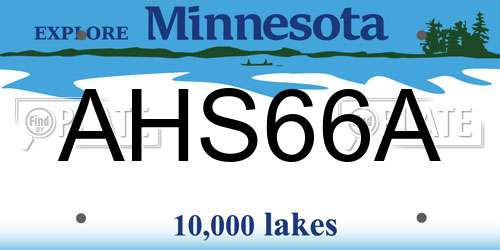 AHS66A Minnesota License Plate