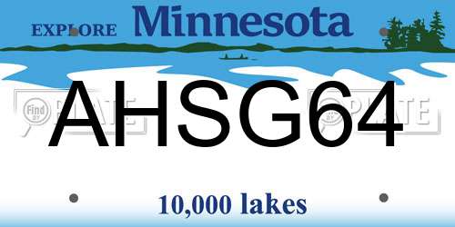 AHSG64 Minnesota License Plate