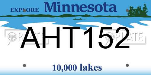 AHT152 Minnesota License Plate