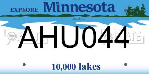 AHU044 Minnesota License Plate