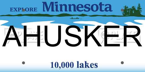 AHUSKER Minnesota License Plate