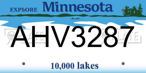 AHV3287 Minnesota License Plate