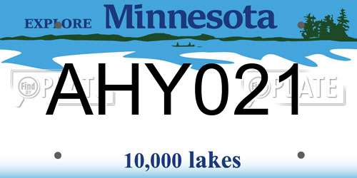 AHY021 Minnesota License Plate