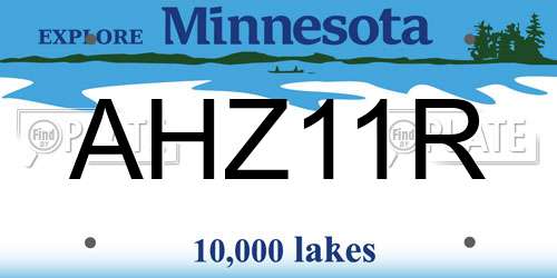 AHZ11R Minnesota License Plate