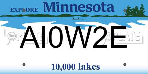 AI0W2E Minnesota License Plate