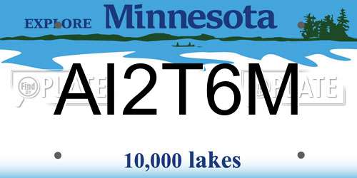 AI2T6M Minnesota License Plate