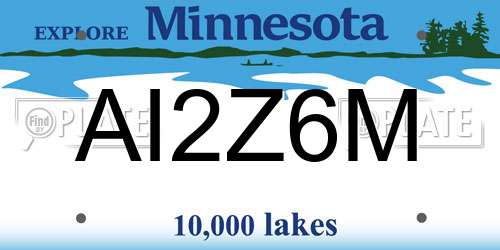 AI2Z6M Minnesota License Plate