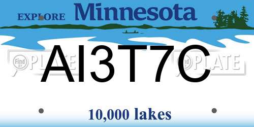 AI3T7C Minnesota License Plate