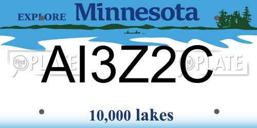 AI3Z2C Minnesota License Plate