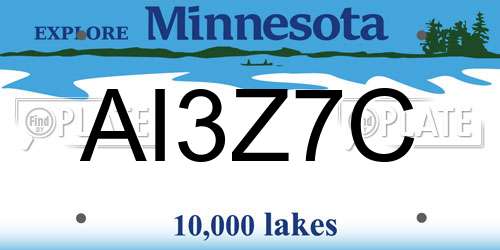 AI3Z7C Minnesota License Plate