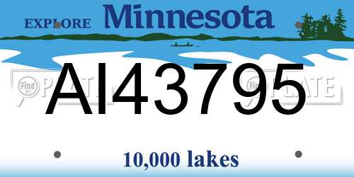 AI43795 Minnesota License Plate