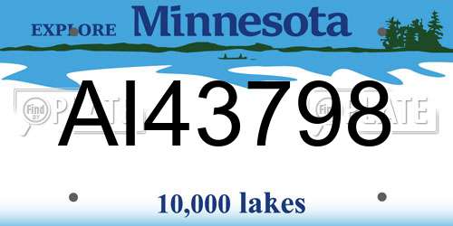 AI43798 Minnesota License Plate