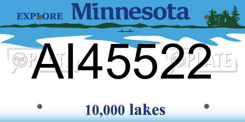 AI45522 Minnesota License Plate