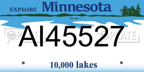 AI45527 Minnesota License Plate