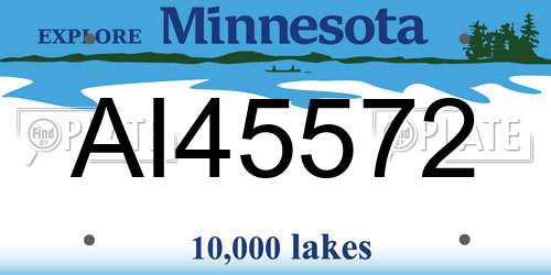 AI45572 Minnesota License Plate