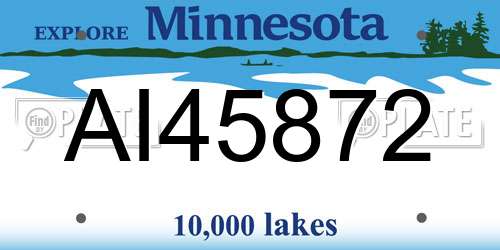 AI45872 Minnesota License Plate