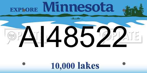 AI48522 Minnesota License Plate