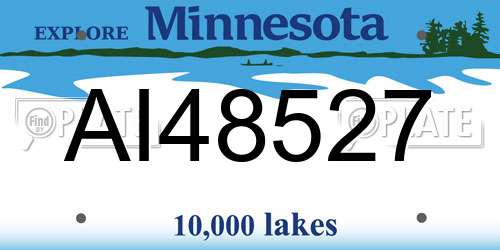 AI48527 Minnesota License Plate