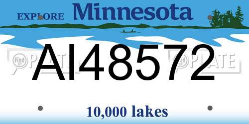 AI48572 Minnesota License Plate