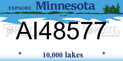 AI48577 Minnesota License Plate