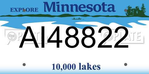 AI48822 Minnesota License Plate