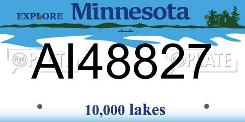 AI48827 Minnesota License Plate