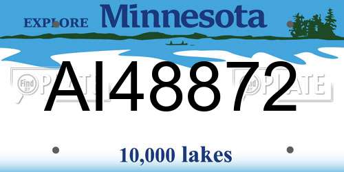 AI48872 Minnesota License Plate