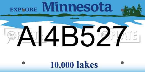AI4B527 Minnesota License Plate