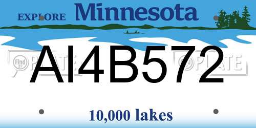 AI4B572 Minnesota License Plate