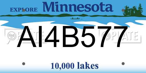 AI4B577 Minnesota License Plate