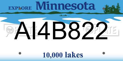 AI4B822 Minnesota License Plate