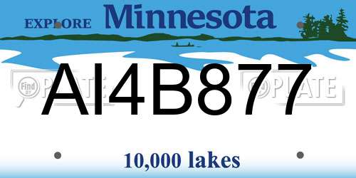 AI4B877 Minnesota License Plate