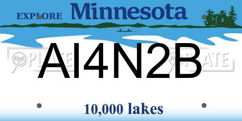 AI4N2B Minnesota License Plate