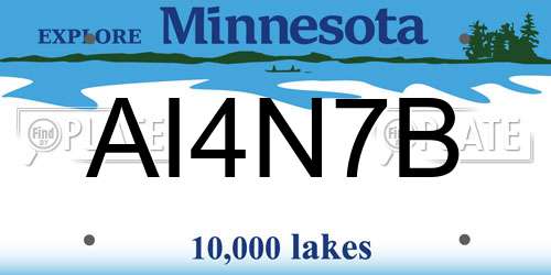 AI4N7B Minnesota License Plate