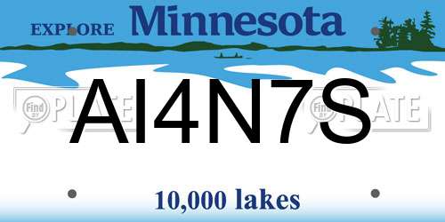 AI4N7S Minnesota License Plate