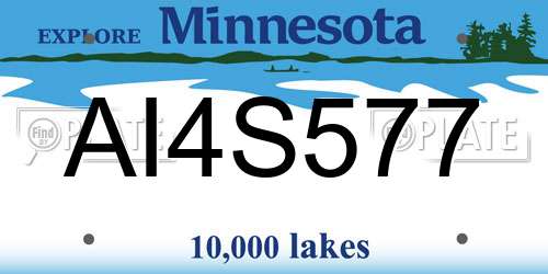 AI4S577 Minnesota License Plate