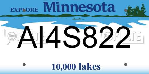 AI4S822 Minnesota License Plate